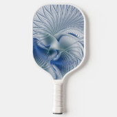 Raquette De Pickleball Imaginaire dynamique tons bleus Abstraits Art frac (Verso)