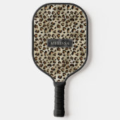 Raquette De Pickleball Impression d'animal léopard avec fausse feuille no (Verso)