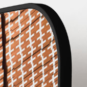 Raquette De Pickleball Impression géométrique Brown et blanche (Détail gauche)