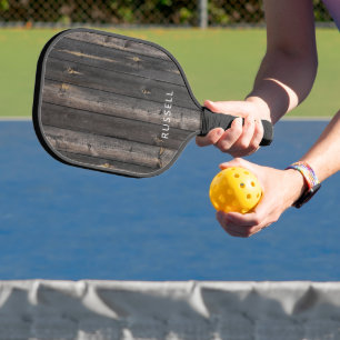 Raquette De Pickleball Impression sur bois rustique personnalisée