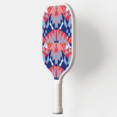 Raquette De Pickleball imprimé abstrait rouge blanc et bleu (Gauche)