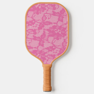 Raquette de Pickleball Imprimée de Dentelle Rose D