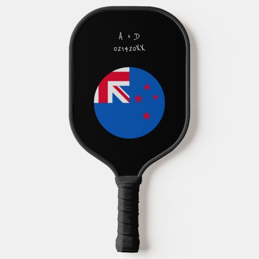 Raquette De Pickleball Indicateur New Zealand du message personnalisé (Verso)