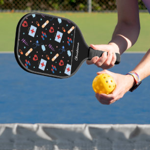 Raquette De Pickleball Infirmière RN personnalisée   Docteur Motif Médica