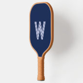 Raquette De Pickleball Initiale de monogramme bleu moderne (Gauche)