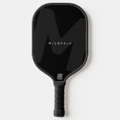 Raquette De Pickleball Initiale et nom monogrammés surdimensionnés modern (Verso)