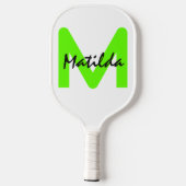Raquette de Pickleball Initiale Nom Photo Moderne  (Verso)
