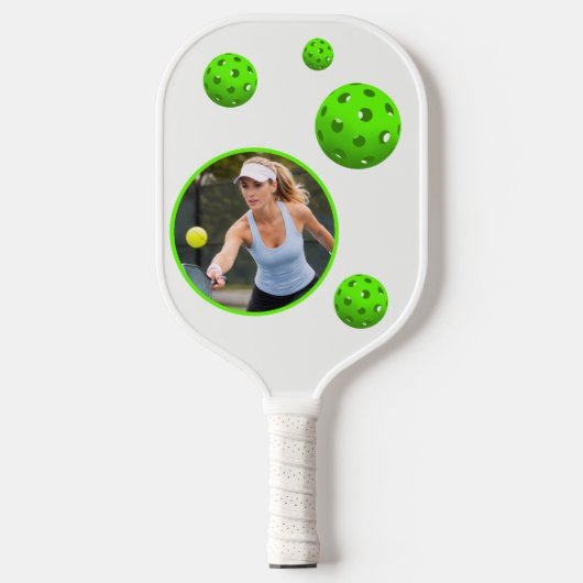 Raquette de Pickleball Initiale Nom Photo Moderne  (Recto)