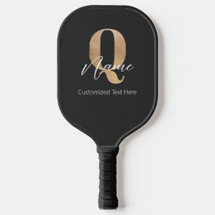 Raquette De Pickleball Initiale Q et nom personnalisé moderne monogrammé