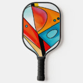 Raquette De Pickleball Initiales aux couleurs vives Abstraites géométriqu (Verso)