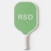 Raquette De Pickleball Initiales de Monogramme blanc vert de menthe class (Recto)