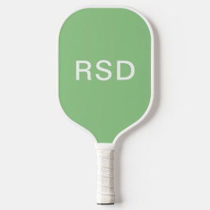 Raquette De Pickleball Initiales de Monogramme blanc vert menthe minimali
