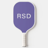 Raquette De Pickleball Initiales de monogramme blanc violet (Recto)
