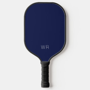 Raquette De Pickleball Initiales de monogramme bleu foncé de base de la m