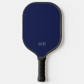 Raquette De Pickleball Initiales de monogramme bleu foncé de base de la m (Verso)