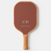 Raquette De Pickleball Initiales de monogramme de terre poussiéreuse marr (Recto)