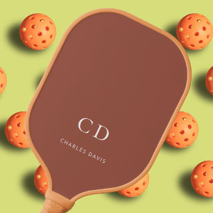 Raquette De Pickleball Initiales de monogramme de terre poussiéreuse marr