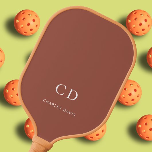 Raquette De Pickleball Initiales de monogramme de terre poussiéreuse marr