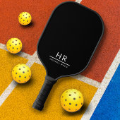 Raquette De Pickleball Initiales de monogramme noir et blanc professionne