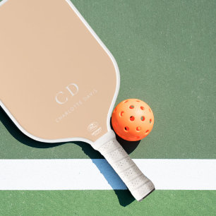 Raquette De Pickleball Initiales de monogramme pêche nom
