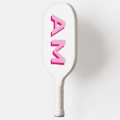 Raquette De Pickleball Initiales de monogramme rose gras et rose chaud (Gauche)