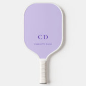 Raquette De Pickleball Initiales de monogramme violet lavande nom (Recto)