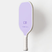 Raquette De Pickleball Initiales de monogramme violet lavande nom (Gauche)