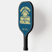 Raquette De Pickleball Initiales de nom personnalisé Turquoise et élégant (Gauche)