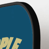 Raquette De Pickleball Initiales de nom personnalisé Turquoise et élégant (Détail gauche)