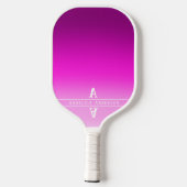 Raquette De Pickleball Initiales du monogramme rose chaud (Verso)