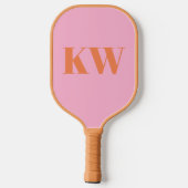 Raquette De Pickleball Initiales du Monogramme rose moderne personnalisée (Verso)