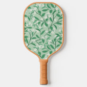 Raquette De Pickleball Initiales Florales Monogrammes Vert & Rose (Recto)