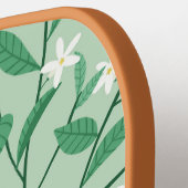 Raquette De Pickleball Initiales Florales Monogrammes Vert & Rose (Détail gauche)