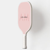 Raquette De Pickleball Initiales minimes de monogramme rose pâle modernes (Gauche)