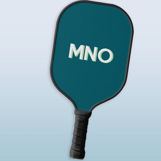 Raquette De Pickleball Initiales Monogramme Moderne Ombre Portée Vert Sar