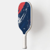 Raquette De Pickleball Initiales monogrammées avec peinture grunge rouge  (Gauche)