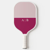 Raquette De Pickleball Initiales Monogrammées Modernes Rose (Verso)