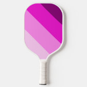 Raquette De Pickleball Initiales Monogrammes à rayures roses chaudes (Verso)