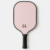 Raquette De Pickleball Initiales monogrammes Pastel Rose Simple Et Élégan (Verso)