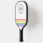Raquette De Pickleball Initiales personnalisées gay pride triées | Blanc (Gauche)