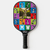 Raquette De Pickleball Initiales+photo + texte Whippet Wack-a-Doodle (Recto)