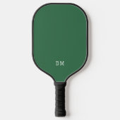 Raquette De Pickleball Initiales simples de monogramme vert foncé (Recto)