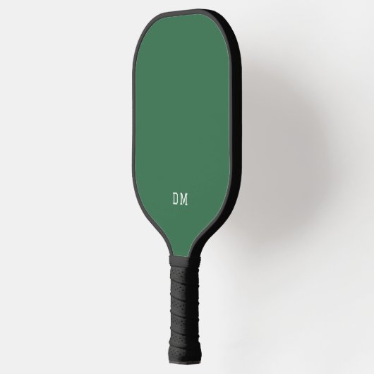 Raquette De Pickleball Initiales simples de monogramme vert foncé (Gauche)