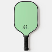 Raquette De Pickleball Initiales simples et modernes de monogramme vert (Recto)