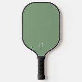 Raquette De Pickleball Initiales simples Monogrammes Vert (Recto)