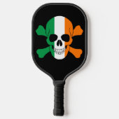 Raquette De Pickleball Irlande Drapeau Crâne et os croisés (Verso)
