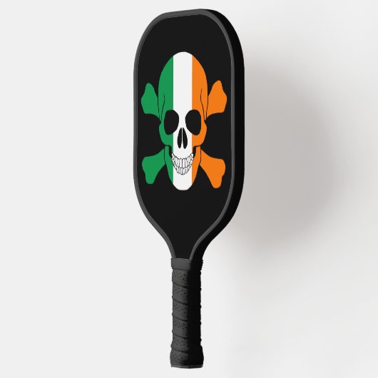 Raquette De Pickleball Irlande Drapeau Crâne et os croisés (Gauche)