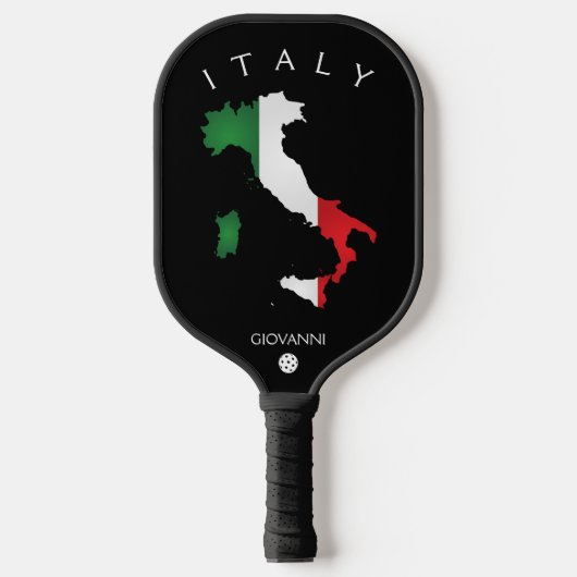 Raquette De Pickleball Italie Drapeau italien Italia Carte Noir (Recto)
