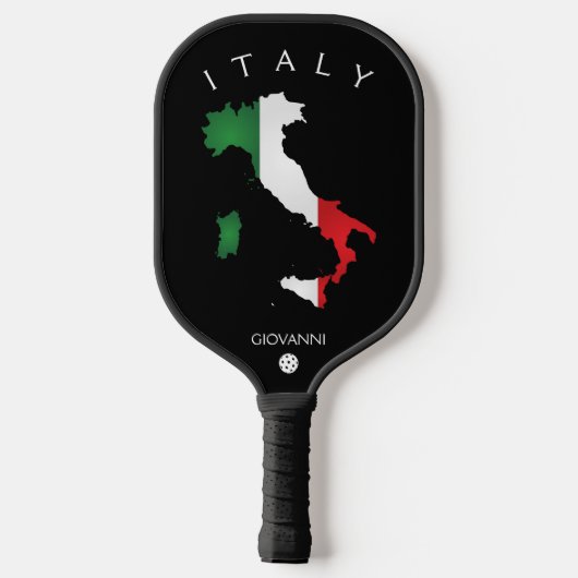 Raquette De Pickleball Italie Drapeau italien Italia Carte Noir (Verso)
