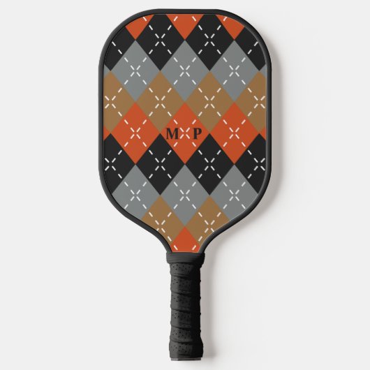 Raquette De Pickleball Jacquard noir gris clair orange (Recto)
